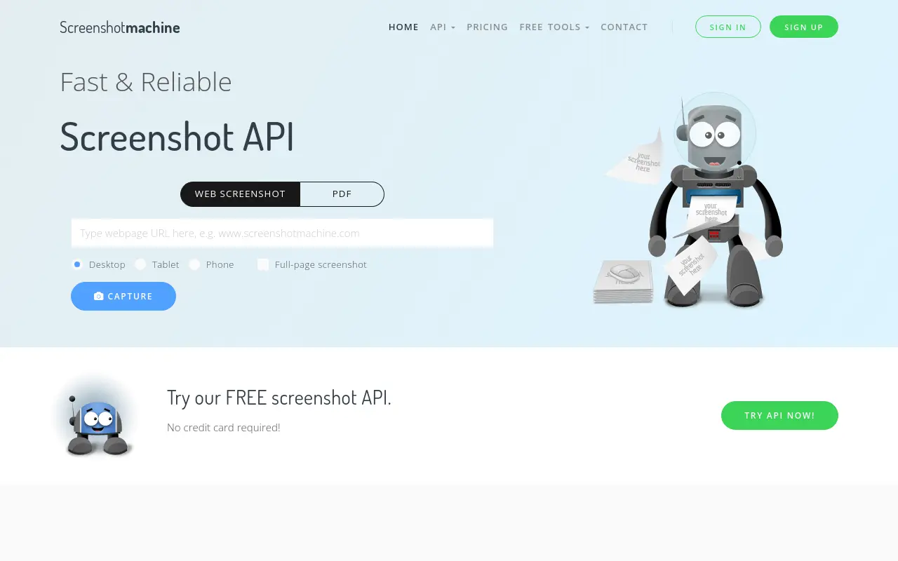 screenshotmachine.com 첫 화면