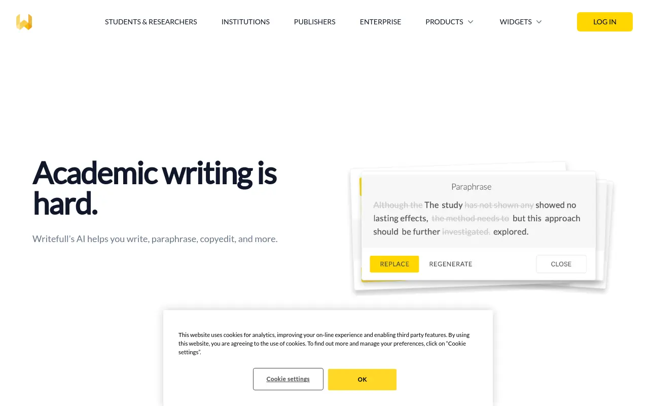 writefull.com 첫 화면