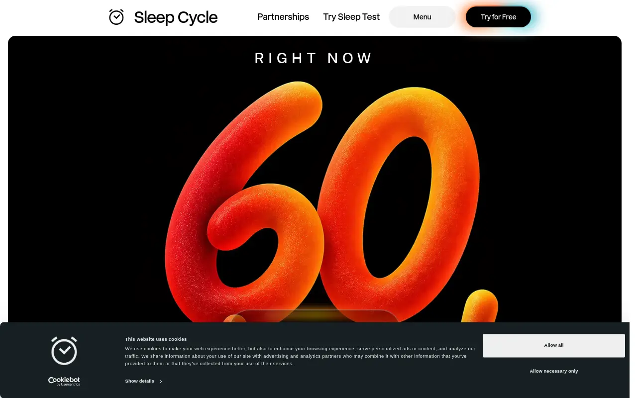 sleepcycle.com 첫 화면