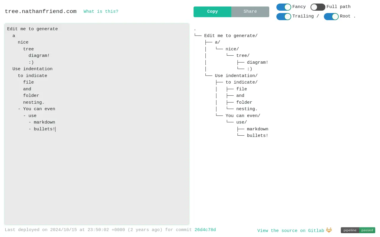 tree.nathanfriend.io 첫 화면