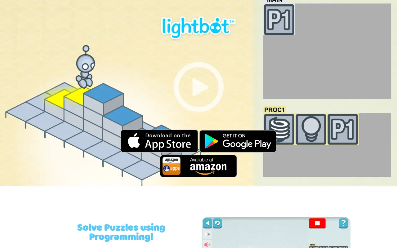 lightbot.com 첫 화면