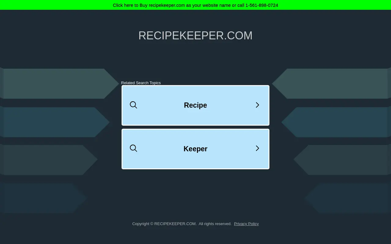 recipekeeper.com 첫 화면