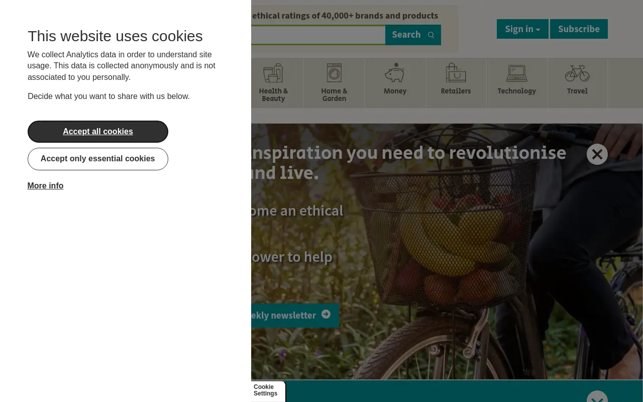 ethicalconsumer.org 첫 화면