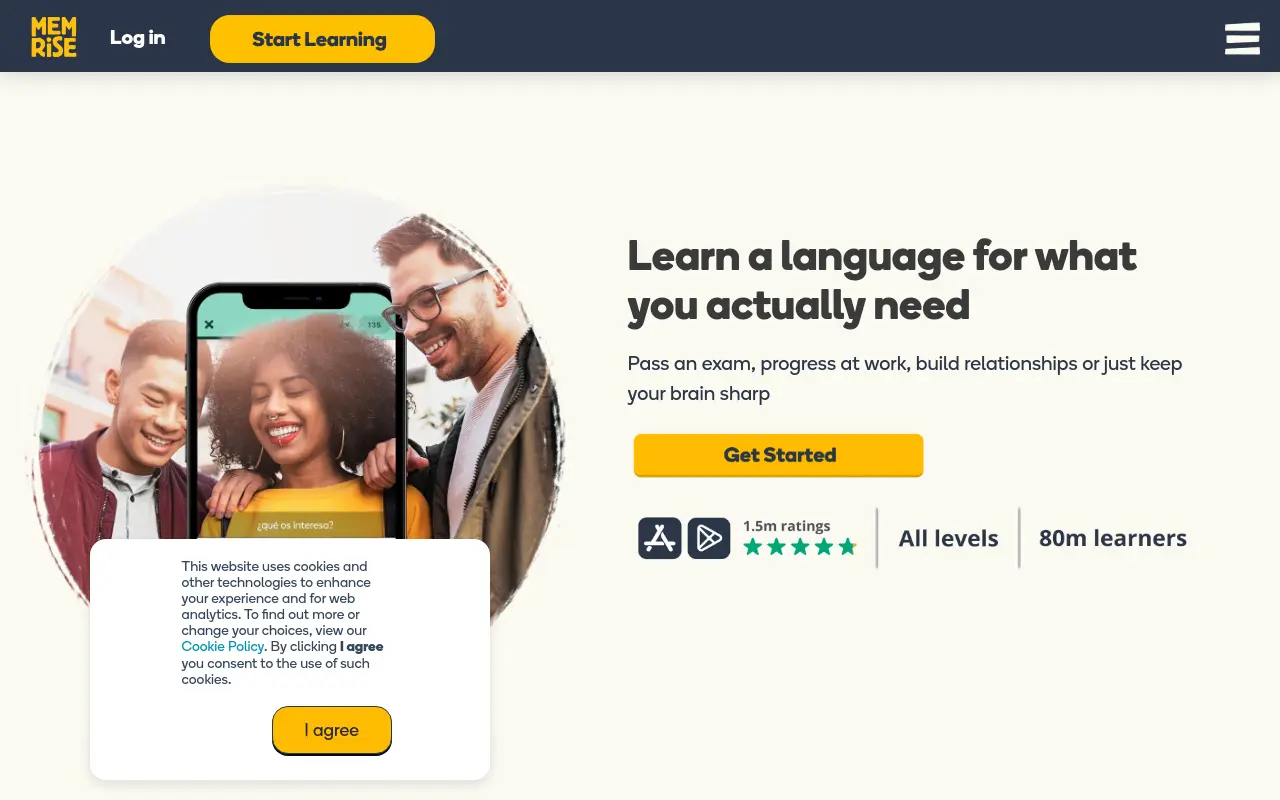 memrise.com 첫 화면