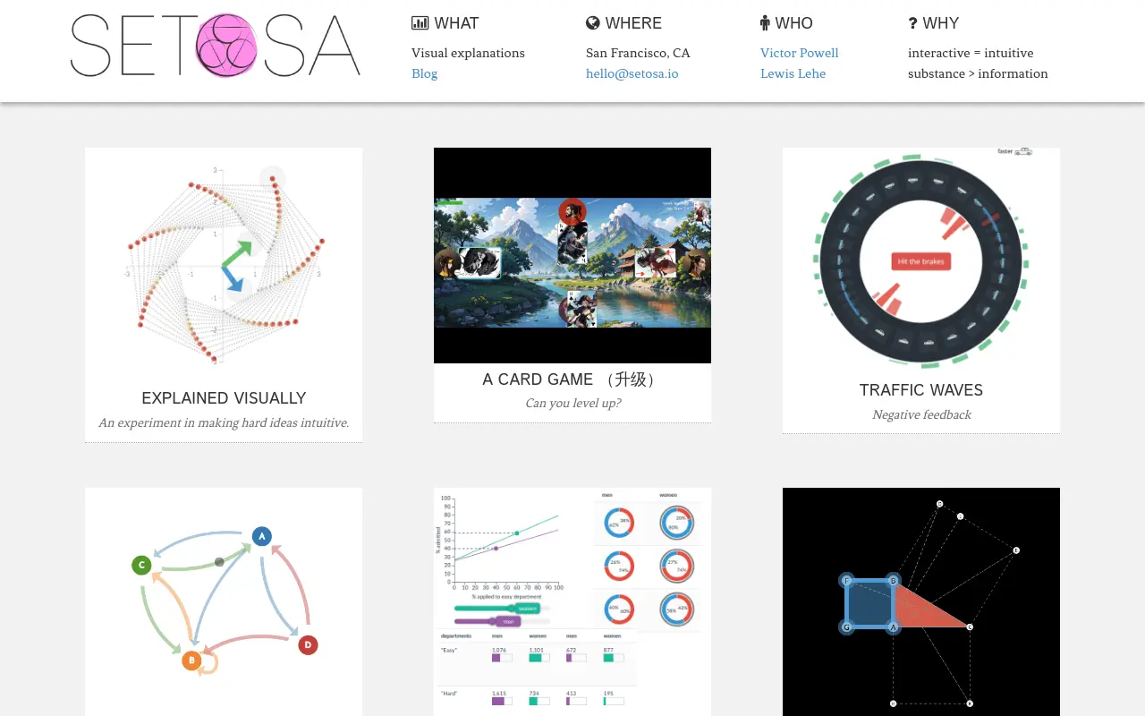 setosa.io 첫 화면