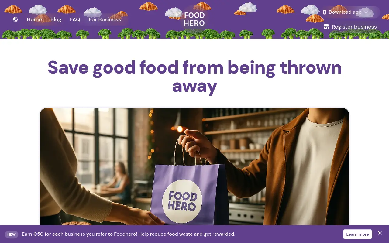 foodhero.app 첫 화면