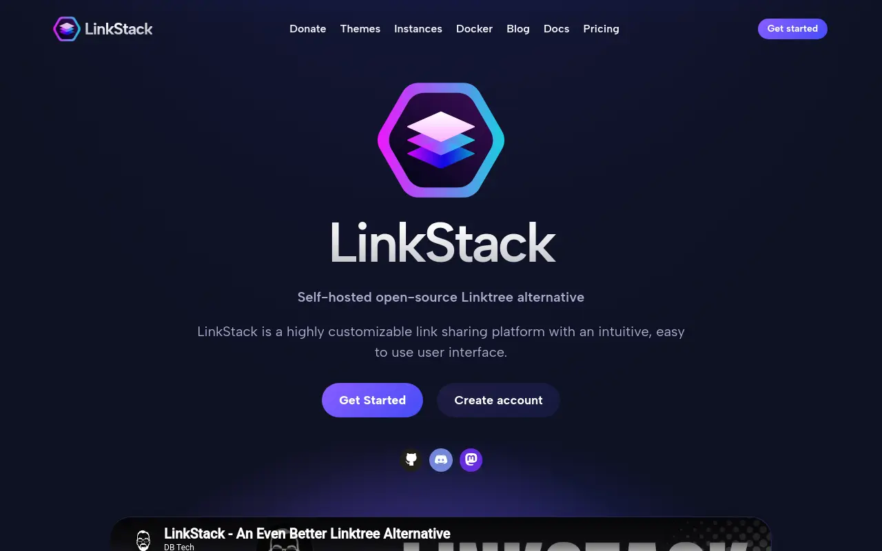 linkstack.org 첫 화면