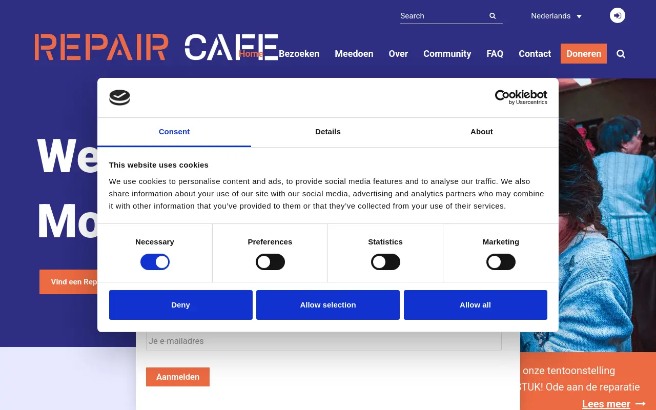 repaircafe.org 첫 화면