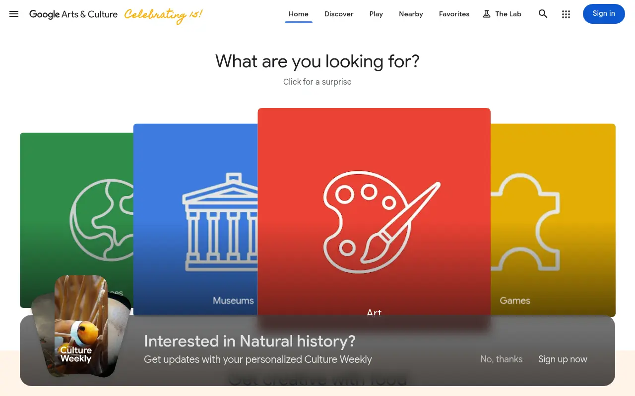 googleartproject.com 첫 화면