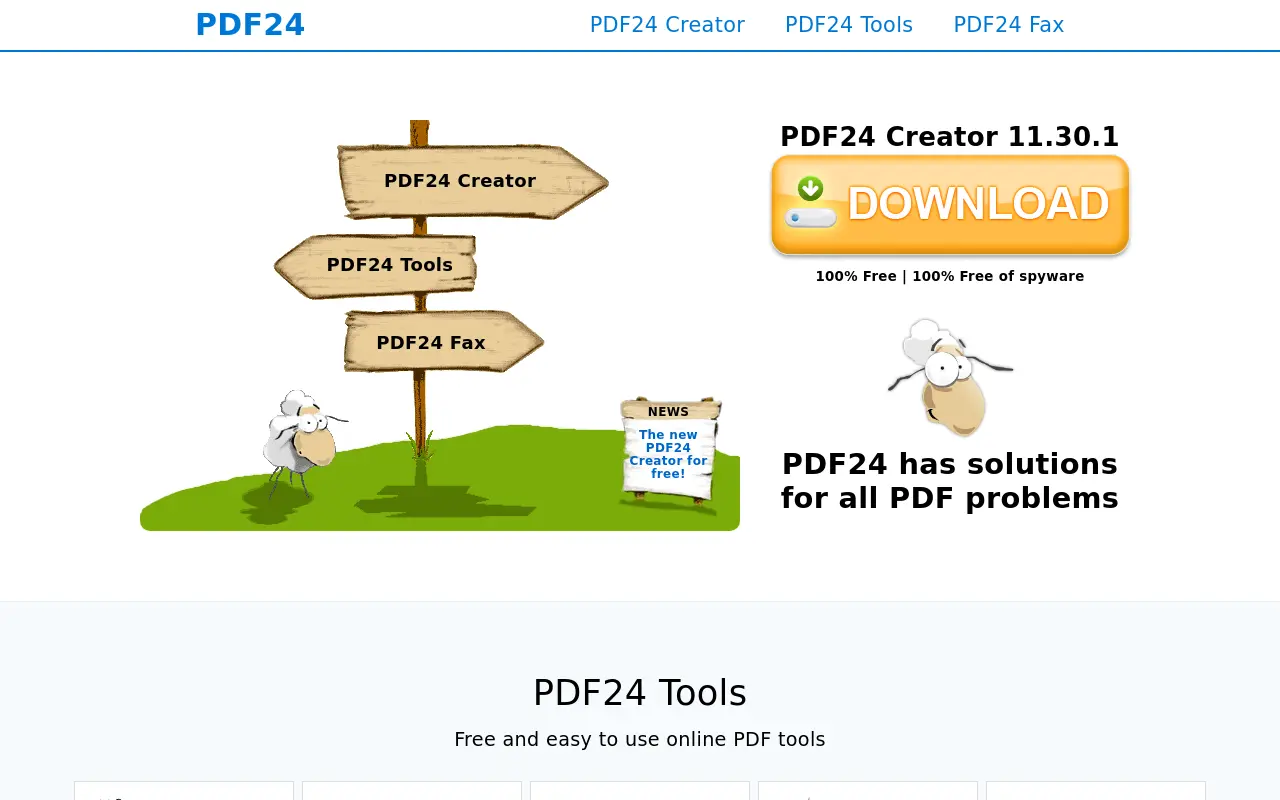 pdf24.org 첫 화면