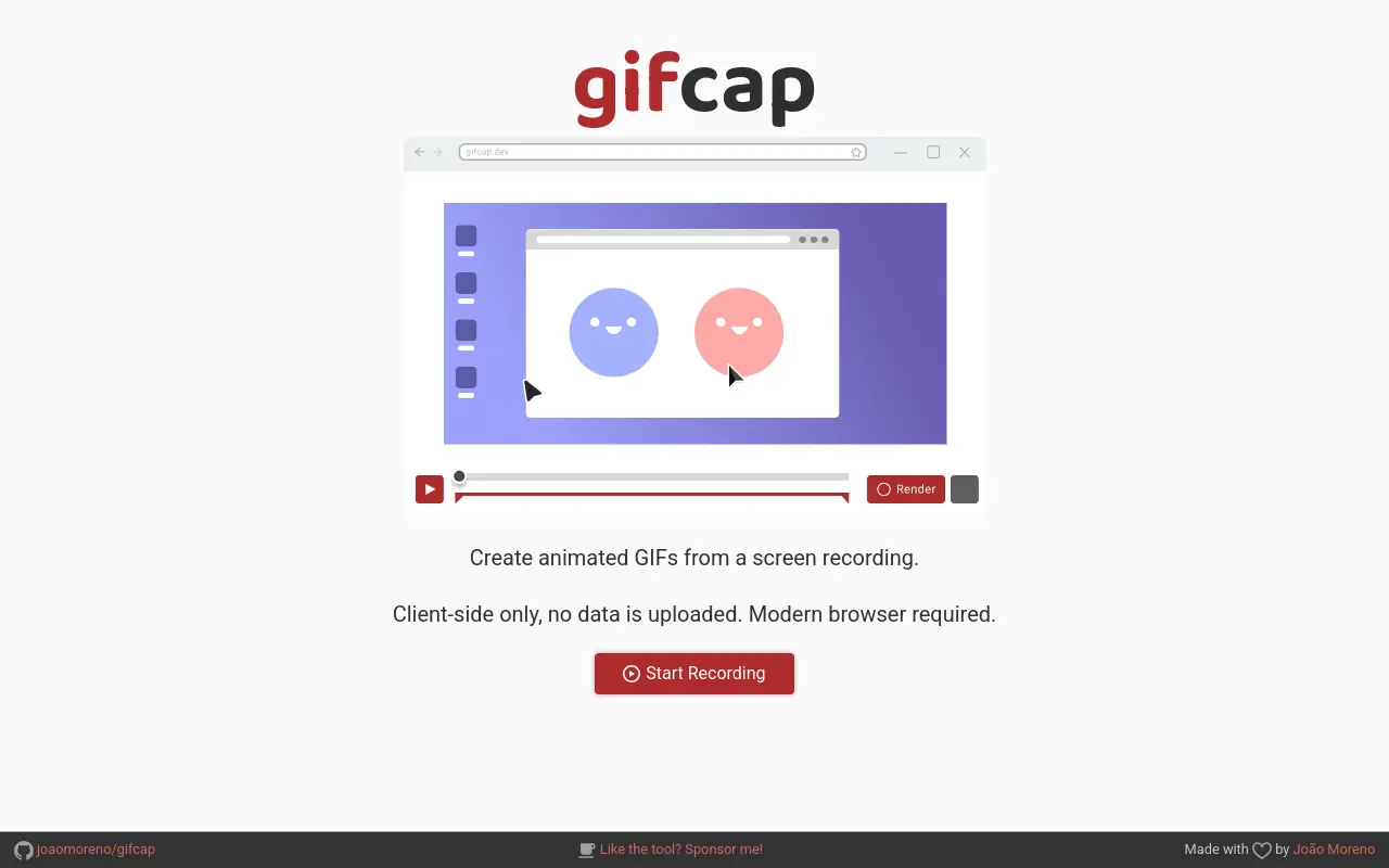 gifcap.dev 첫 화면