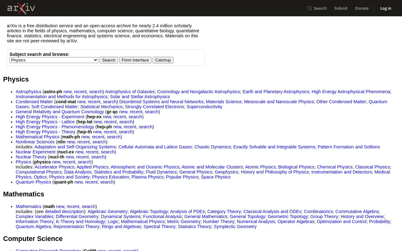 arxiv.org 첫 화면
