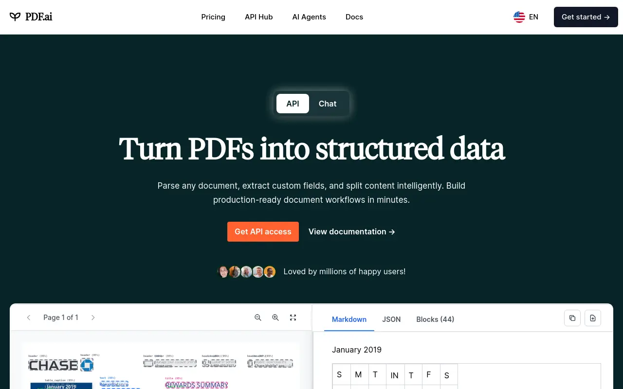 pdf.ai 첫 화면