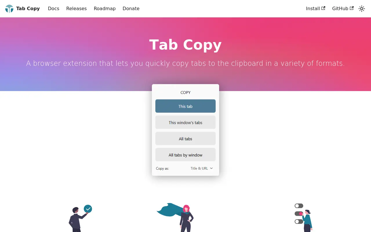 tabcopy.com 첫 화면