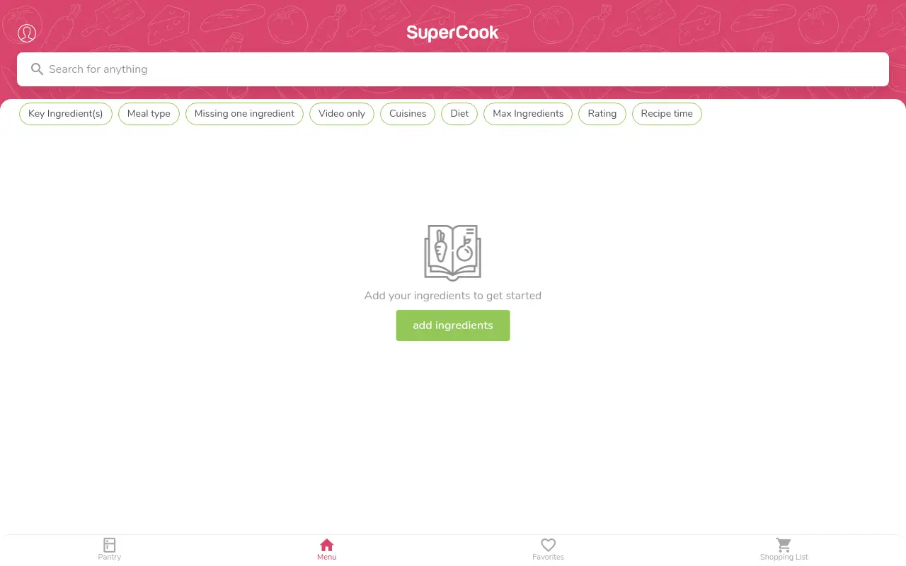 supercook.com 첫 화면