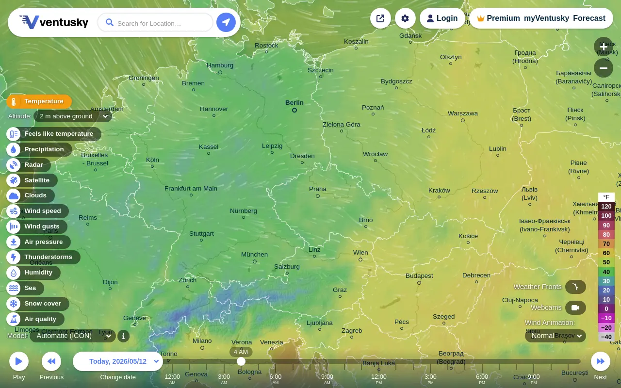ventusky.com 첫 화면