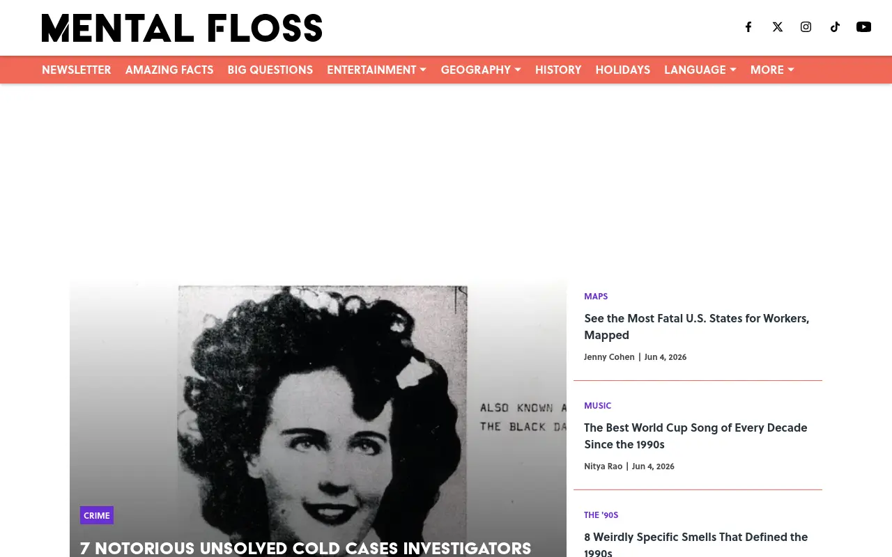 mentalfloss.com 첫 화면