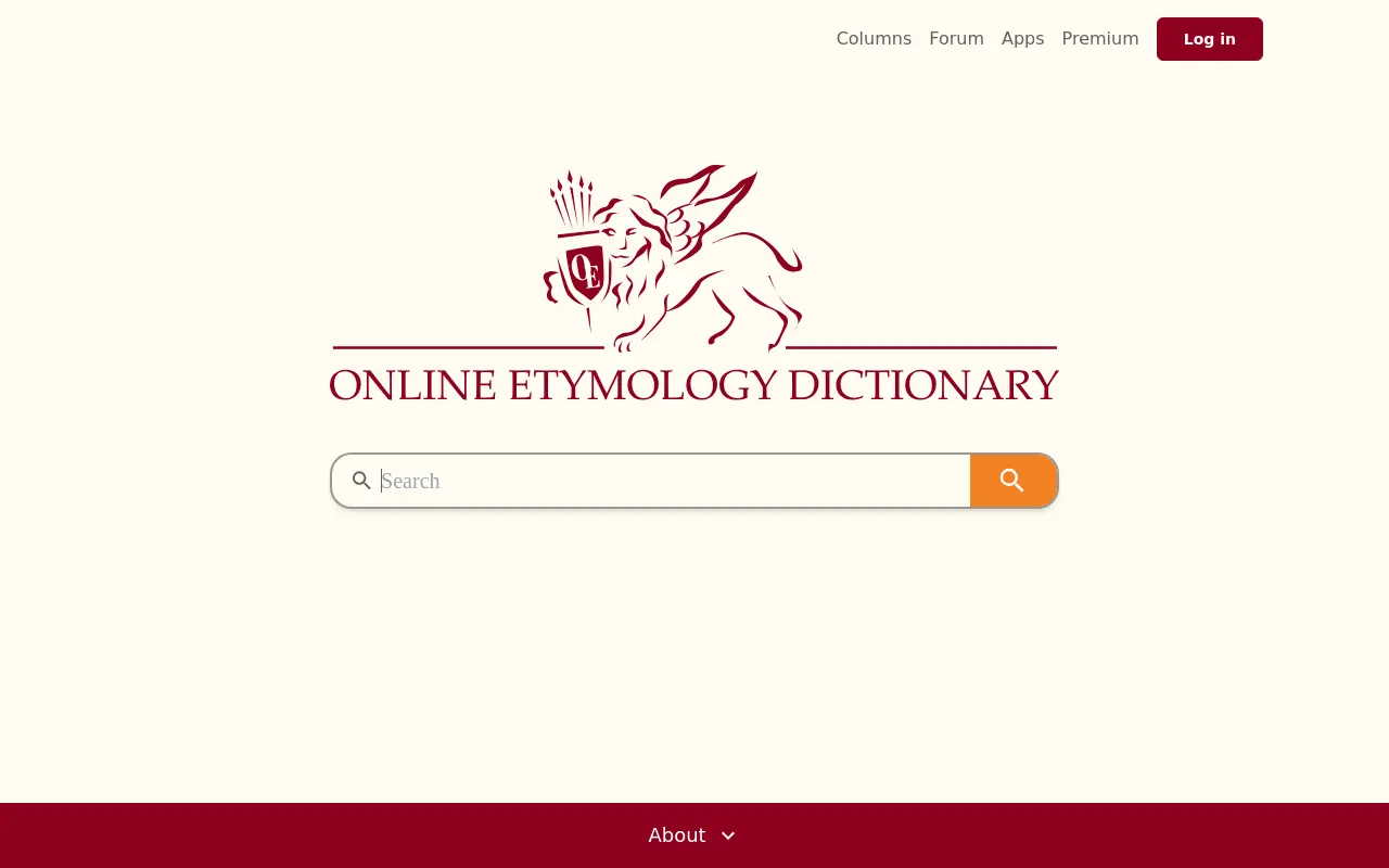 etymonline.com 첫 화면