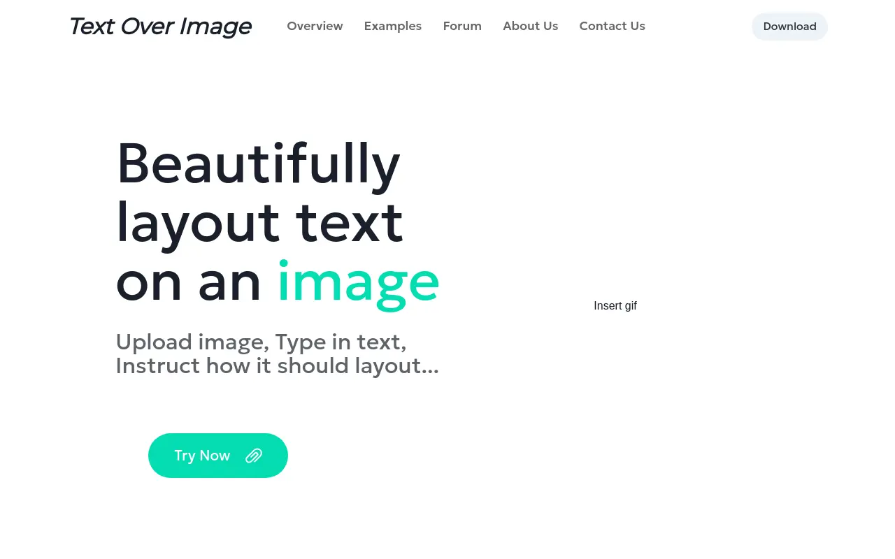 textoverimage.com 첫 화면