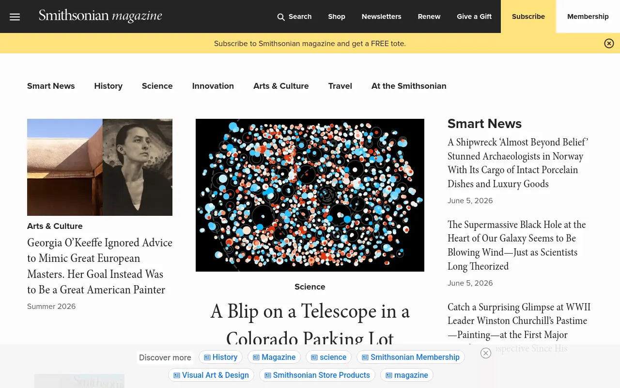 smithsonianmag.com 첫 화면
