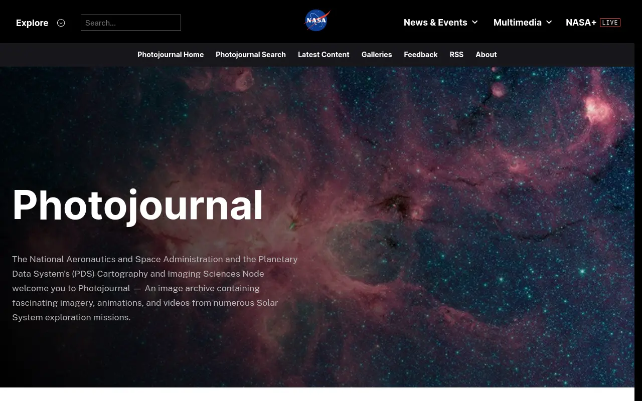 photojournal.jpl.nasa.gov 첫 화면